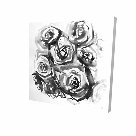 BEGIN HOME DECOR 12 x 12 in. Monochrome Abstract Roses-Print on Canvas 2080-1212-FL267-1